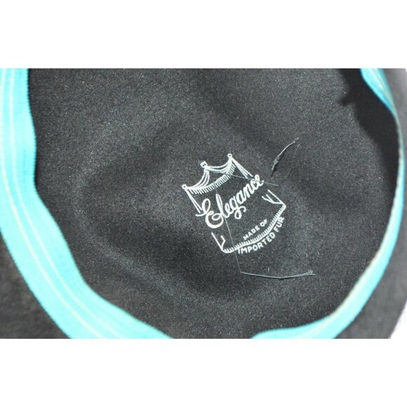 Cherry and Webb Mid Century Black Imported Fur Ribbon Netted Bucket Dress Hat - Picture 5 of 7